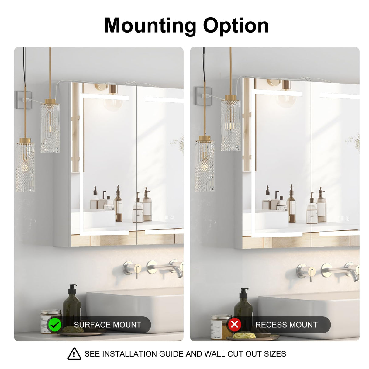 Large Medicine Cabinet, LED Lighted Medicine Cabinets with 3 Doors,Wall Mounted Bathroom Mirror with Storage,47inch,Defogger, Dimmable,Led Medicine Cabinet Mirror for Bathroom,47.2x 5.1x 30 In Mepplzian