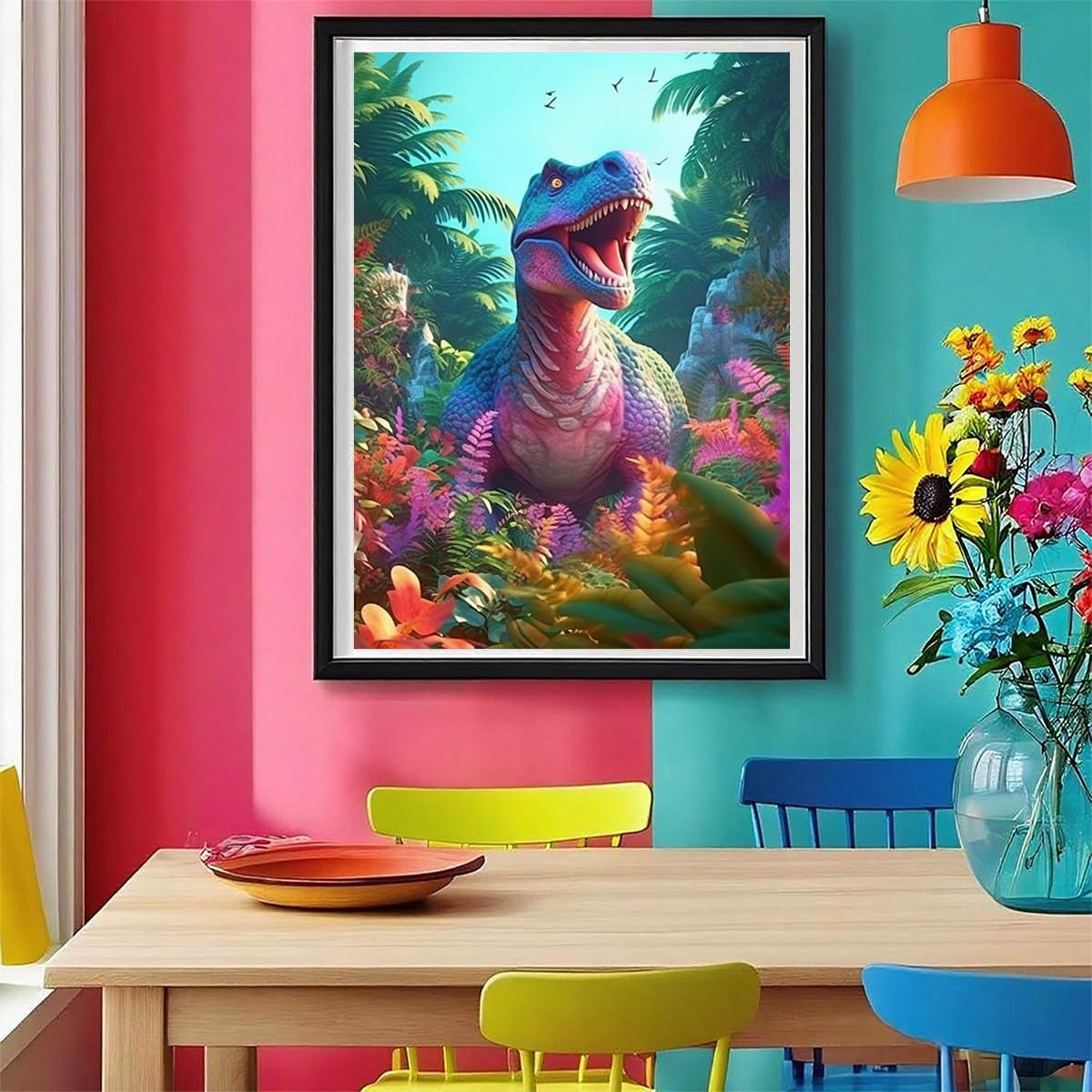 DIY 5D Diamond Art Kits (12 * 16 Inch),Mosaic Diamond Painting, Art for Dinosaur, Embroidery Full Drill for Animals, Art Kits Rhinestone Craft for Home Wall Decor Amz Camel