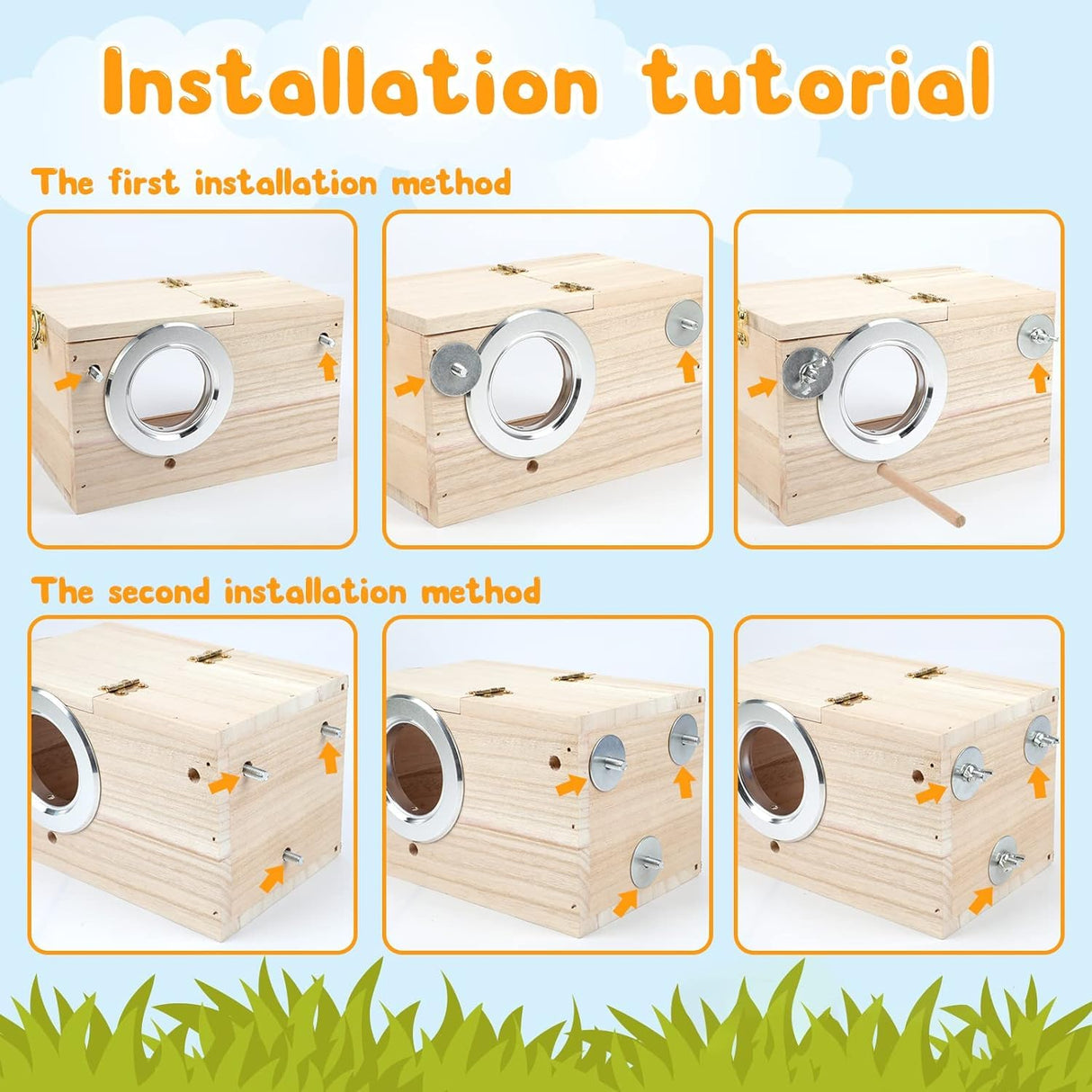 Natural Wood Nesting Box for Parakeet Birds Transparent Design Breeding Box with Perch Wood Bird Cage House for Cockatiel Lovebirds Budgie Finch Parrotlets Canary (Small) FORZENA