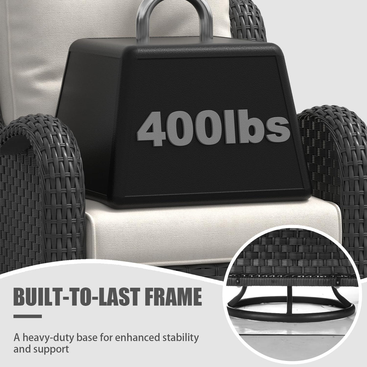 LayinSun 10 Pieces Outdoor Patio Furniture Set with Fire Pit Table, Rattan Wicker Sectional Swivel Rocker Chairs Sets with Ottomans, Swivel Glider Chair, Single Chairs and Coffee Table LayinSun