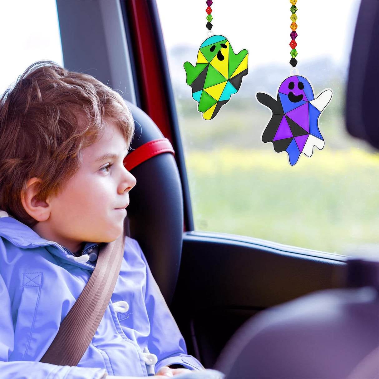 Winlyn 27 Sets Halloween Ghost Suncatchers Ornaments Decorations DIY Window Paint Art Sun Catchers Halloween Craft Kits Painting Kits for Kids Classroom Activities Art Projects Part Favors Winlyn