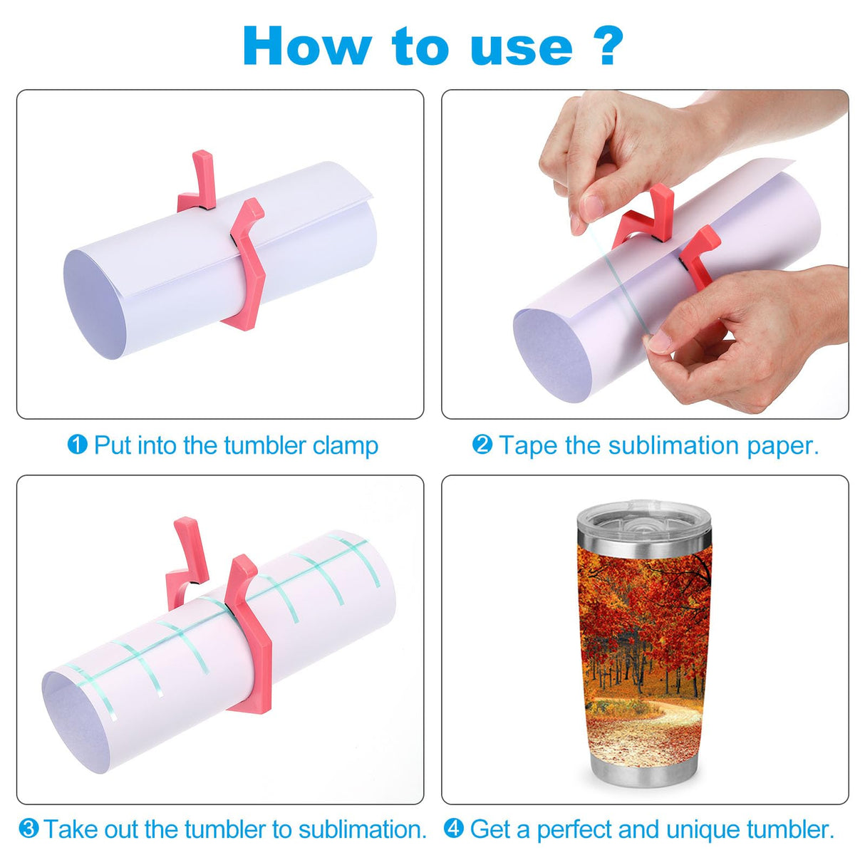 PATIKIL Plastic Pinch Tumbler Clamp, Sublimation Tumblers Pinch Clip for 20 OZ Sublimation Tumblers Pinch Tool for Skinny Straight Tumblers, Pink PATIKIL