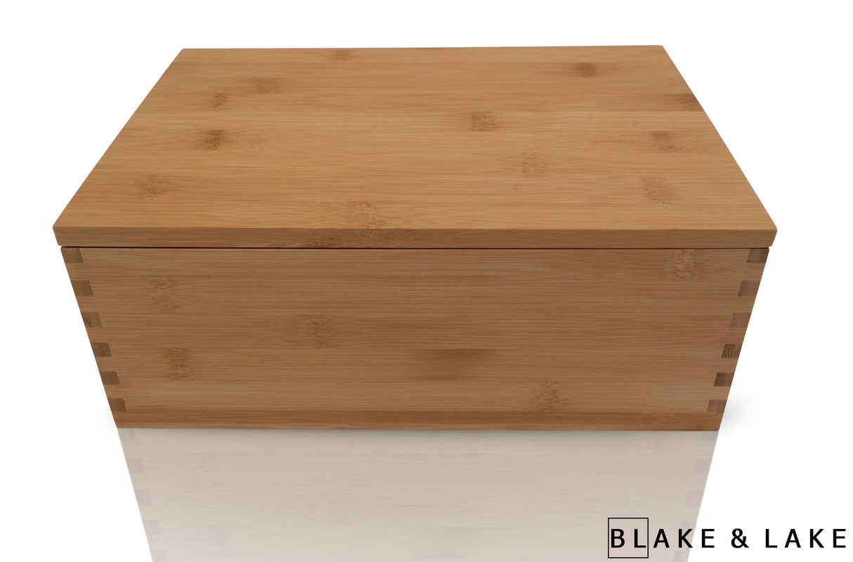 Blake & Lake Wooden Storage box with Lid - Large Wood Keepsake boxes - Gift Box with lids Store Photos Keepsakes Jewelry Colectibles Treasures - Dovetail Design (Natural) Blake & Lake