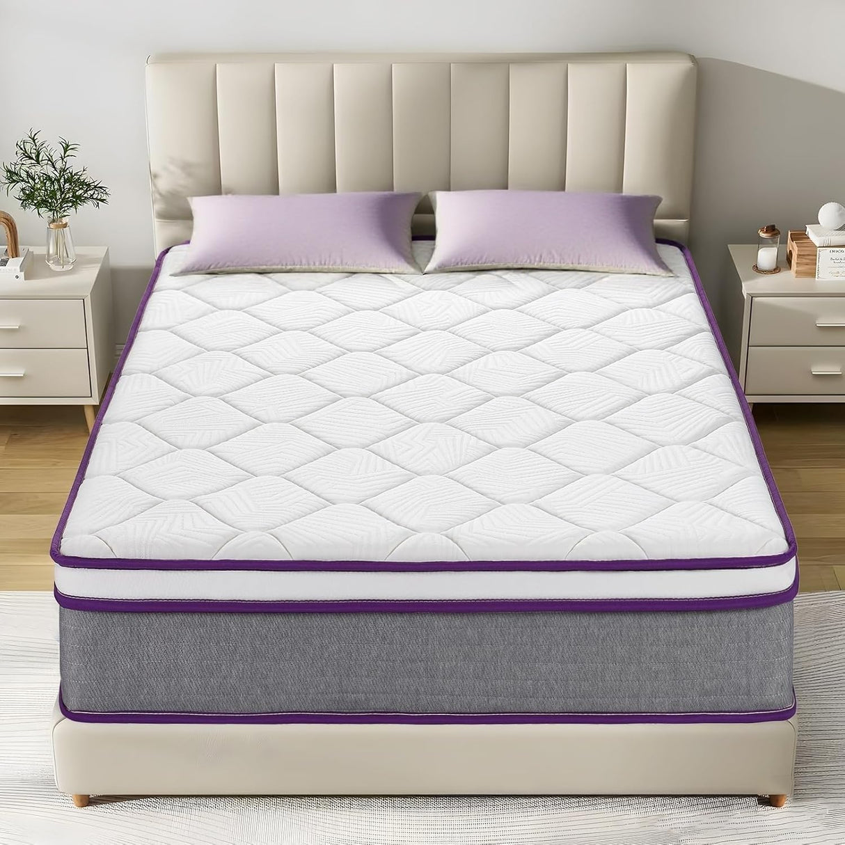 GJQ Twin Size Mattress, 12 Inch Hybrid Mattress with Pocket Spring,Cool Gel Memory Foam Mattresses in a Box,Medium Firm Twin Mattress for Pressure Relief,Fiberglass Free,CertiPUR-US Certified GJQ