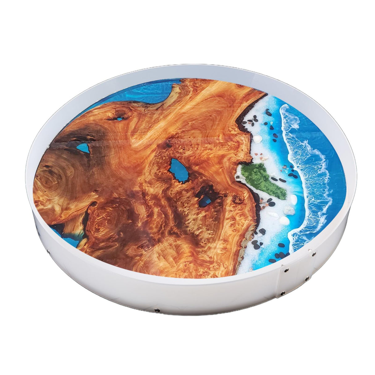 Resin Mold Large Round Deep -Kalinta 24inch Reusable Epoxy Round Molds for Resin Clock, Serving Tray Board, End Table,Floral Preservation Bouquet Kalinta