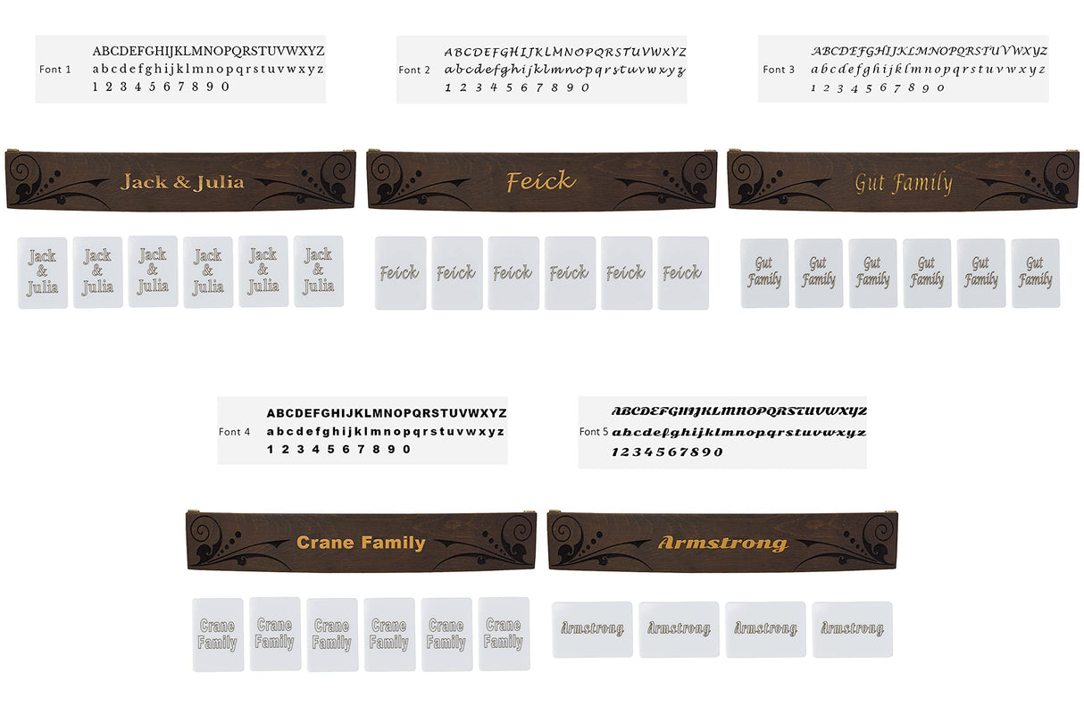 Antochia Crafts Personalized Wooden Rummy Game Set - Oval Shape Custom Racks and Tiles with Case Antochia Crafts