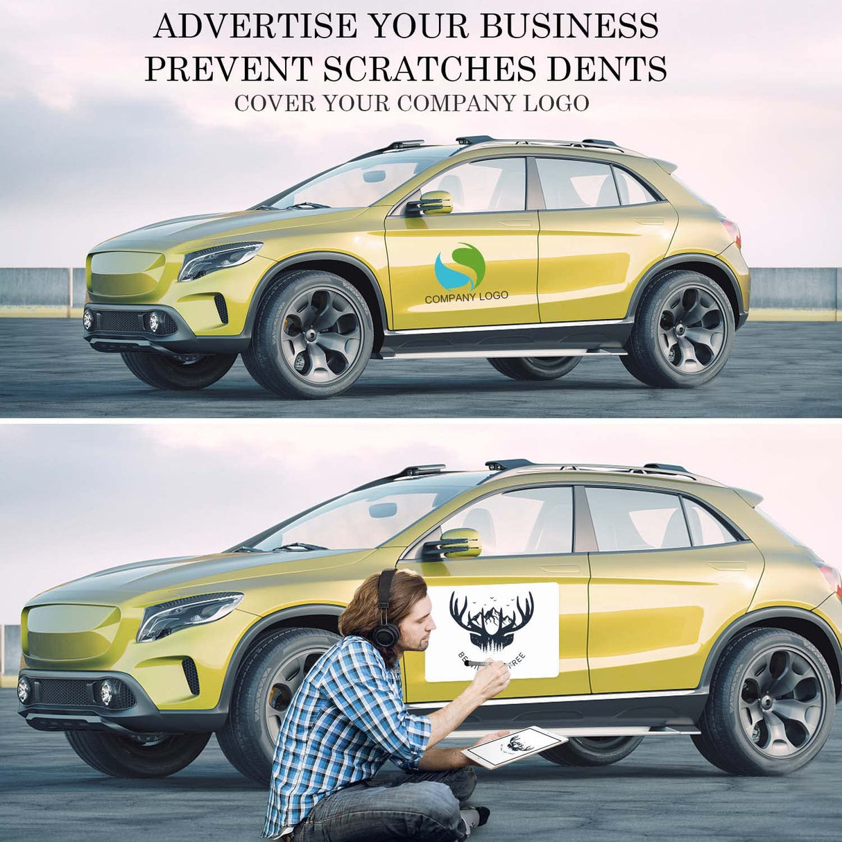 OUCPC Blank Car Magnets with 40 mils, 1 Pack 17” x 12” Car Magnets and Decals, Rounded Corners Car Door Magnets, Magnet for Car to Advertise Business, Prevent Car Scratches & Dents OUCPC