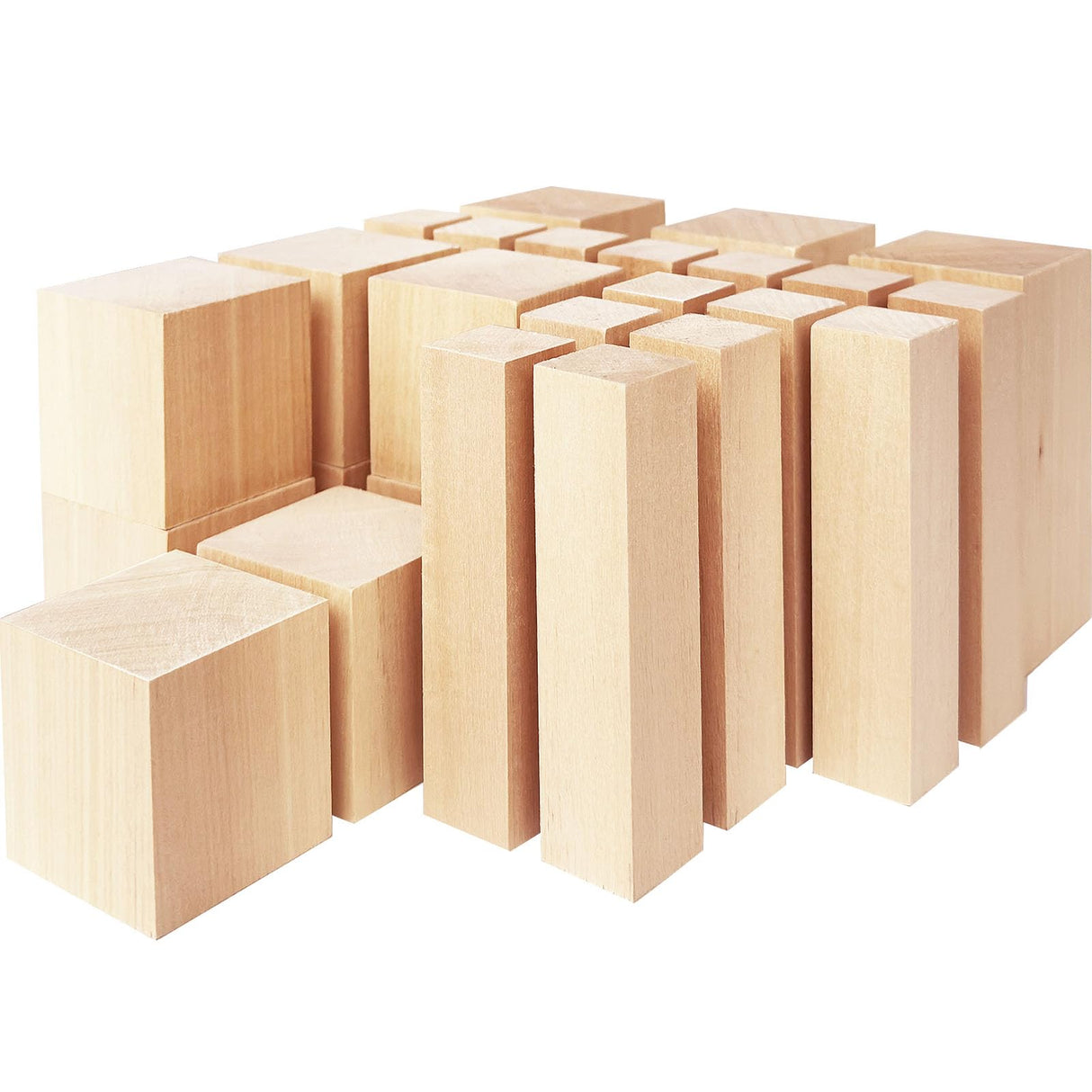 Basswood Carving Blocks,25 Pcs Whittling Wood Basswood Blocks with 3 Sizes,Bass Wood for Wood Carving,Wooden Blocks for Crafts for Beginners Kids and Adults Guuozzli