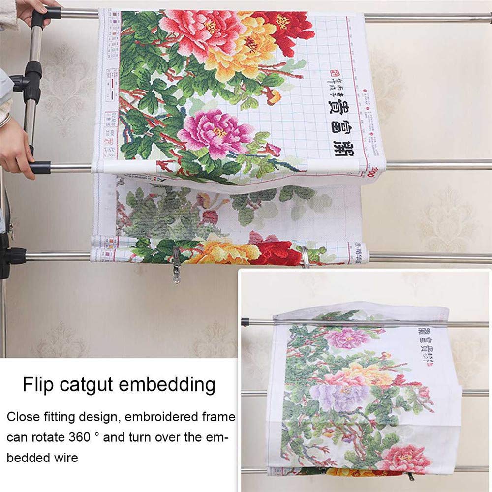 Needlework Floor Frame, Adjustable Cross Stitch Craft Stand, Standing Embroidery Lap Table, for Art Craft Sewing Holder JDH