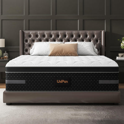 UniPon Firm Full Mattress 14 Inch, Cooling Gel Hybrid Mattresses for Back Pain Relief Extra Lumbar Support Motion Isolation with Pocket Springs, Fiberglass-Free 365 Night Trial