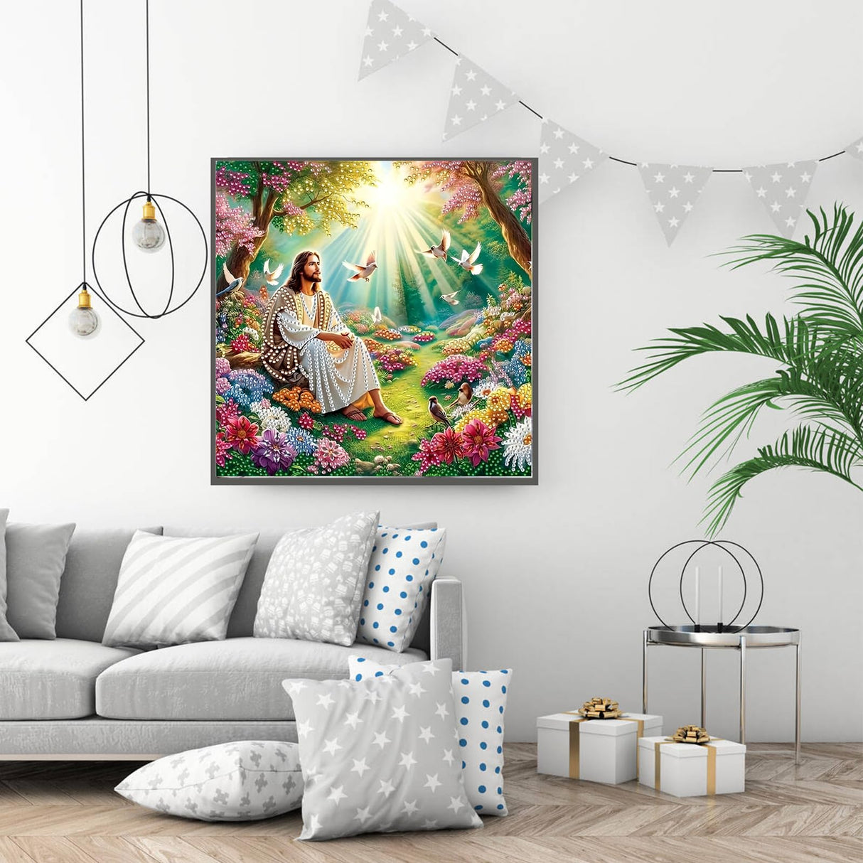 GXGLLPZBY DIY Special Shape Diamond Art Kits, 5D Religious Diamond Painting for Beginners Adults, Jesus Round Full Drill Diamond dot Art Kits, Gem Art for Adults Home Wall Decor 11.8x11.8in GXGLLPZBY