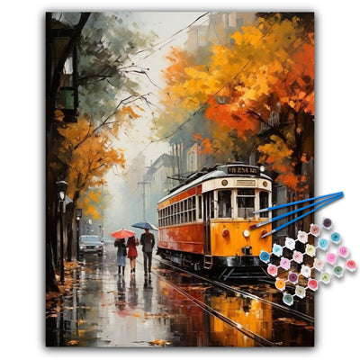 Paint by Numbers Kit for Adults- Fall Maple Tree Adult Paint by Number Kits on Canvas for Beginners, Tramway DIY Acrylic Oil Number Painting Kits for Home Wall Decor Gift 16"x 20" (without Frame)