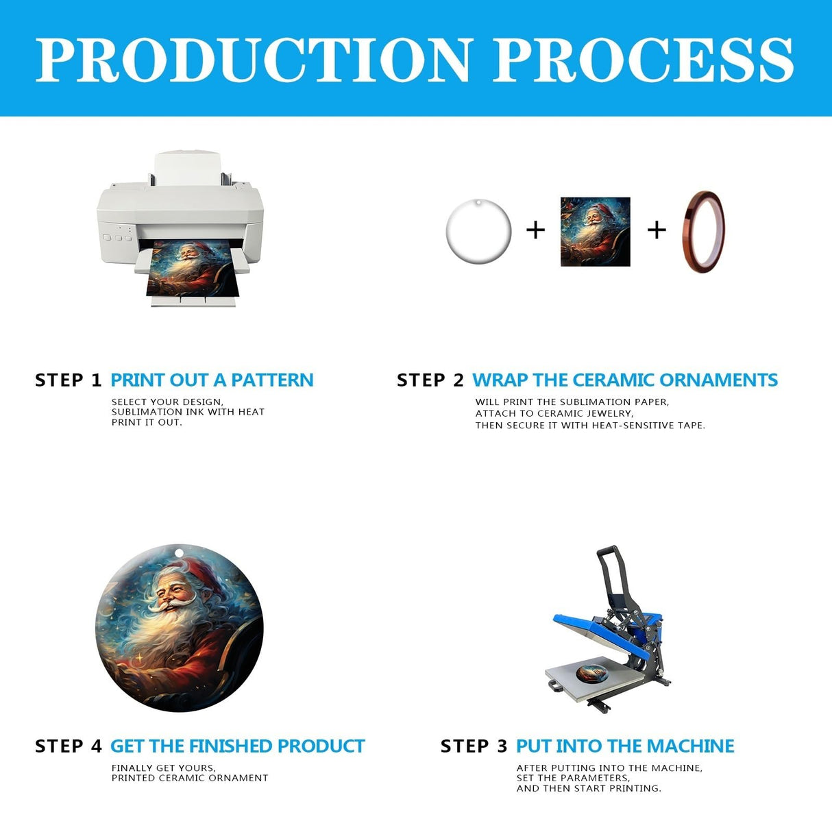 25 PCS Sublimation Ceramic Ornament Blank 3 inch Round Two-Sided Printed White Ceramic Decoration Handmade DIY Personalized Christmas Home Decoration Bulk OKBA