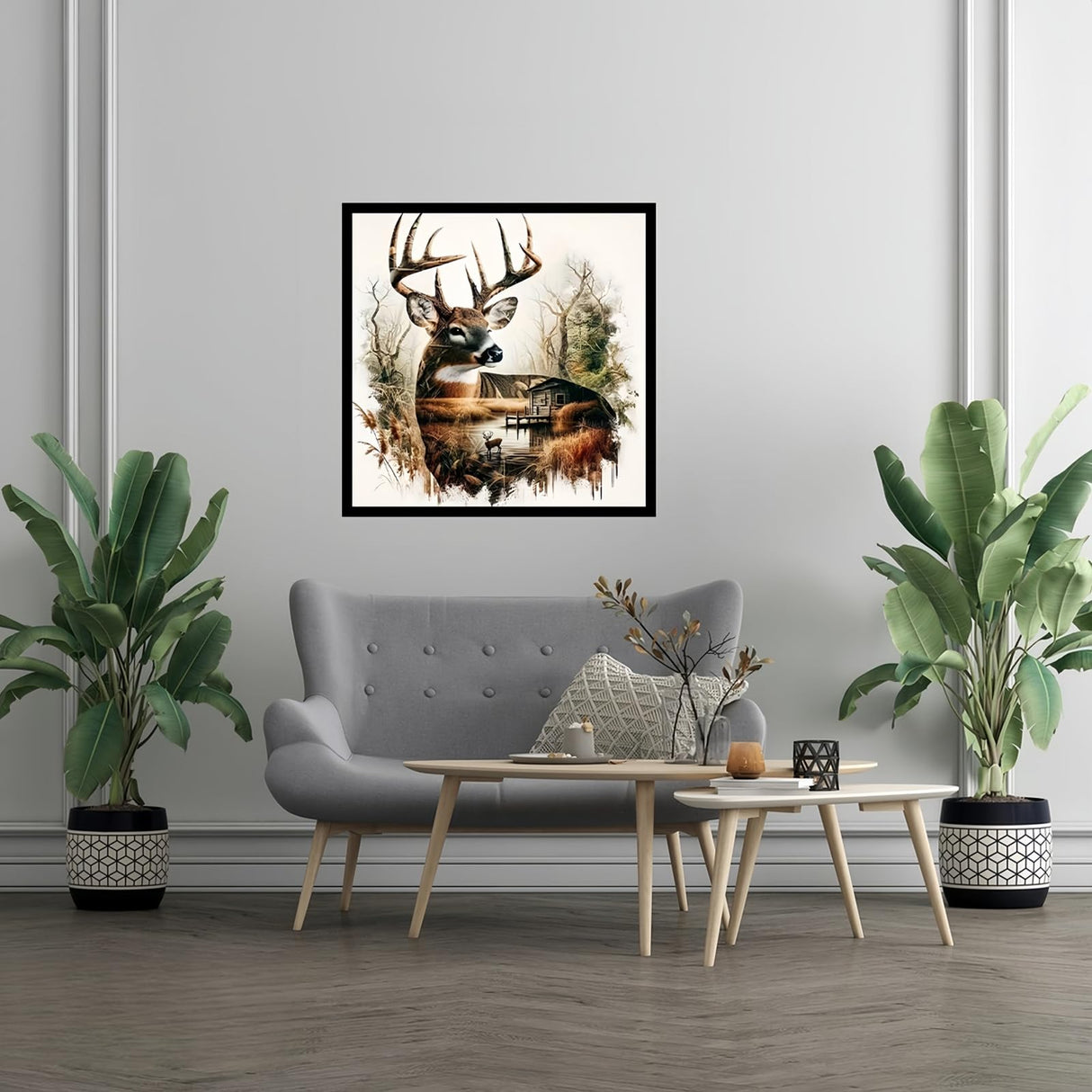 JYXSJYYD 5D DIY Deer Diamond Art Kits for Adults,Diamond Paintings Kits for Beginners,Paint by Diamonds Dot Full Drill Gem Art Crafts,Home Wall Decoration 13.8x13.8 Inches. JYXSJYYD