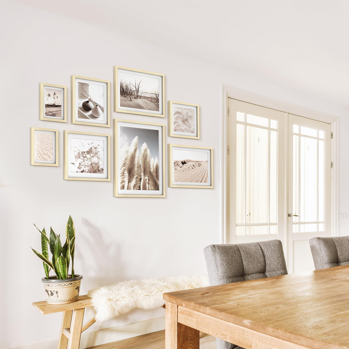 ArtbyHannah 8 Pack Gallery Wall Frame Set Neutral Wall Art Decor,Picture Frames Collage Wall Decor with Desert Pictures,Multiple Sizes… ArtbyHannah