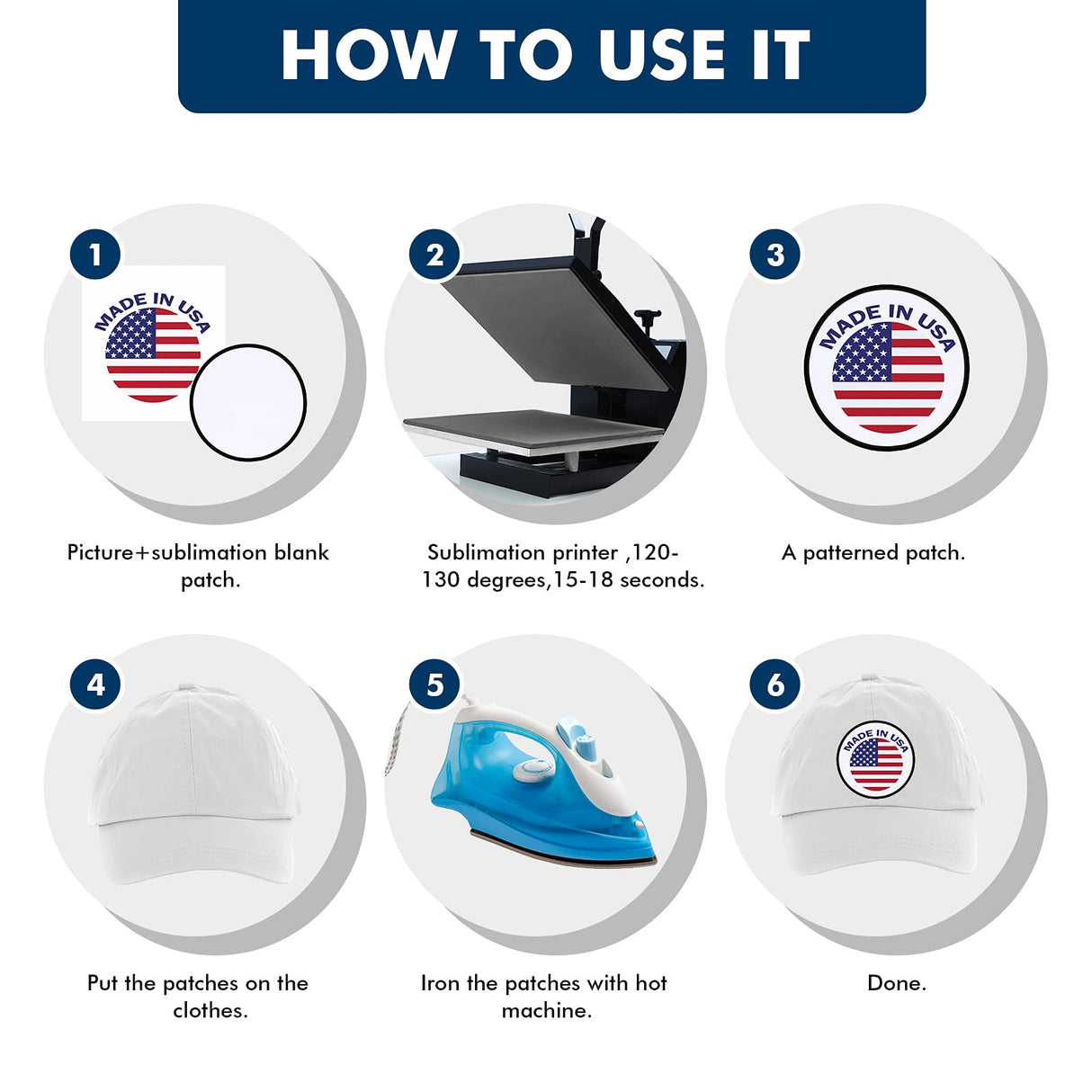 30 Pieces Sublimation Patches Fabric Iron-on Blank Patches 3 Shapes Repair Patches Sublimation Blank Hat Patch for DIY Crafts, Caps Clothes Shoes Bags Backpacks Uniforms (Black Frame) Waydress