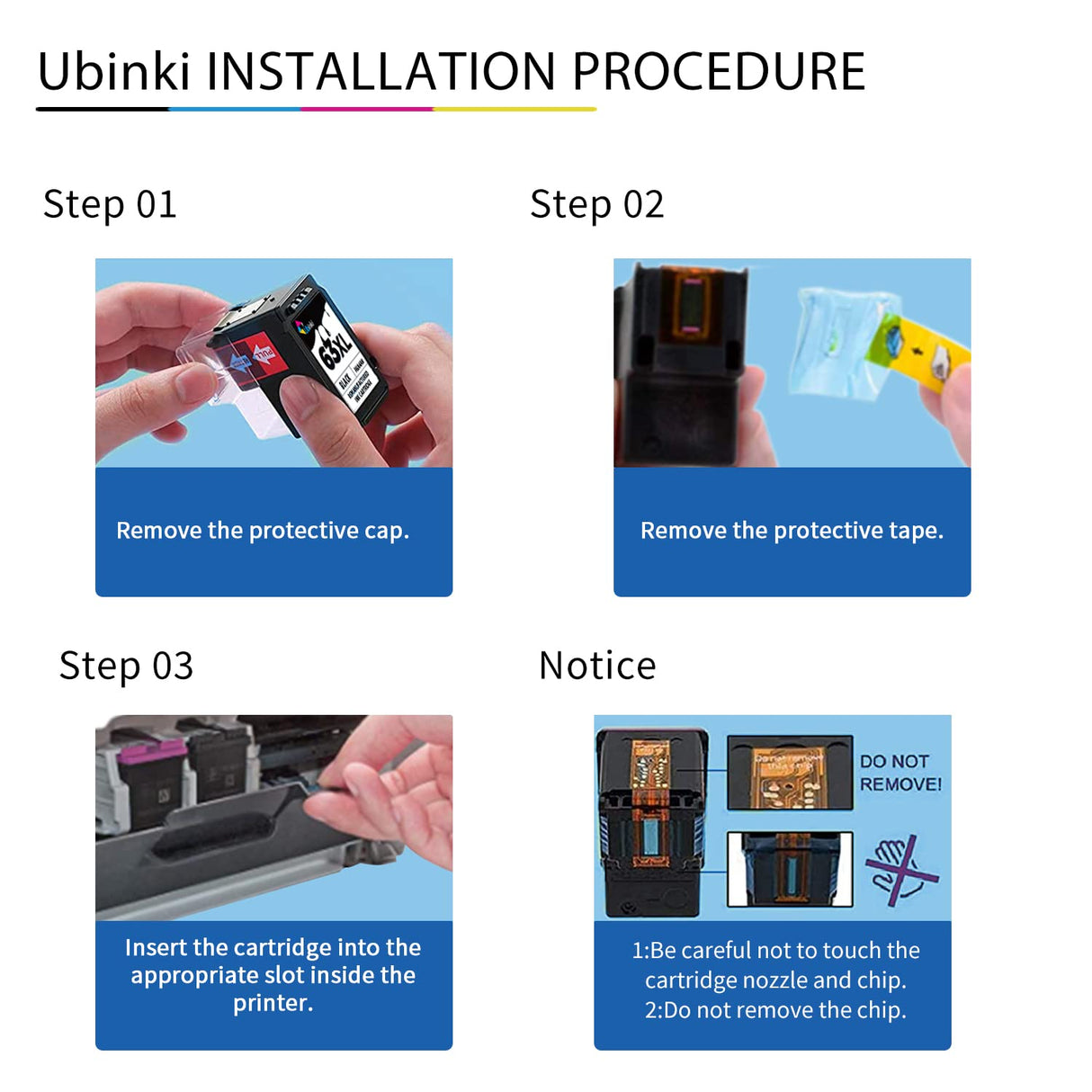 Ubinki 63XL Ink Cartridge Combo Pack Replacement for HP Ink 63 63XL Black and Color to Envy 4520 4512 4510 Officejet 4650 5258 5200 3830 5255 4655 4652 5252 Deskjet 3630 3632 2132 1112 Printer | HP63 Ubinki