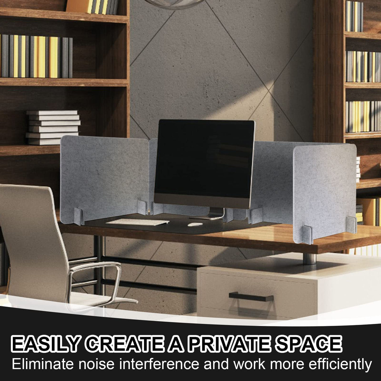 10 Pcs Acoustic Desk Divider 16 x 24 Inch Table Freestanding Privacy Panel Visual Distractions and Noise Reducing Cubicle Sound Proof Dividers Sound Absorbing Furniture Partitions(Anthracite Gray) Fabbay