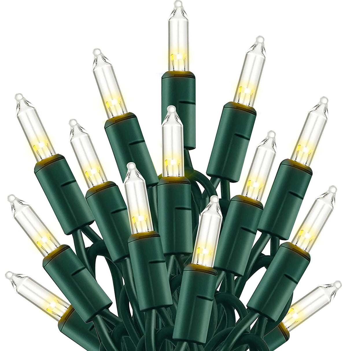 TW SHINE Christmas Lights, 20FT 100 Count Incandescent Mini Christmas Tree Lights, Waterproof Xmas String Lights for Outdoor Indoor Home Party Yard Decorations, Warm White TW SHINE