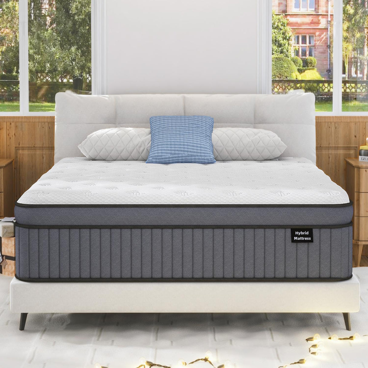 EEN EEN SLEEP 12 Inch King Size Mattress, Firm King Mattress in A Box, Hybrid Mattresses with Gel Memory Foam & Pocket Springs, Zoned Pressure Relief, Upgrade Support, CertiPUR-US, 365-Night Trial EEN EEN SLEEP