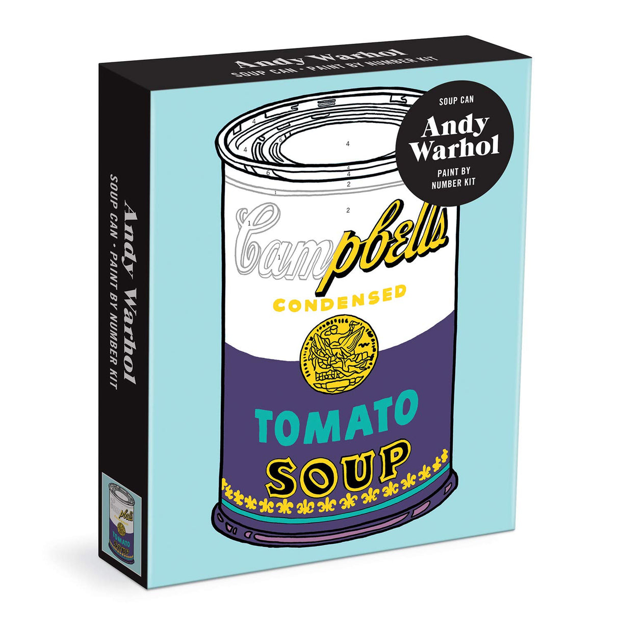 Galison Andy Warhol Paint by Number Kit, Soup Can – Includes 1 Canvas (8.25” x 10.25” x 1.75”) and All Needed Supplies – DIY Art Kit with Stunning Design, Makes a Great Gift Galison