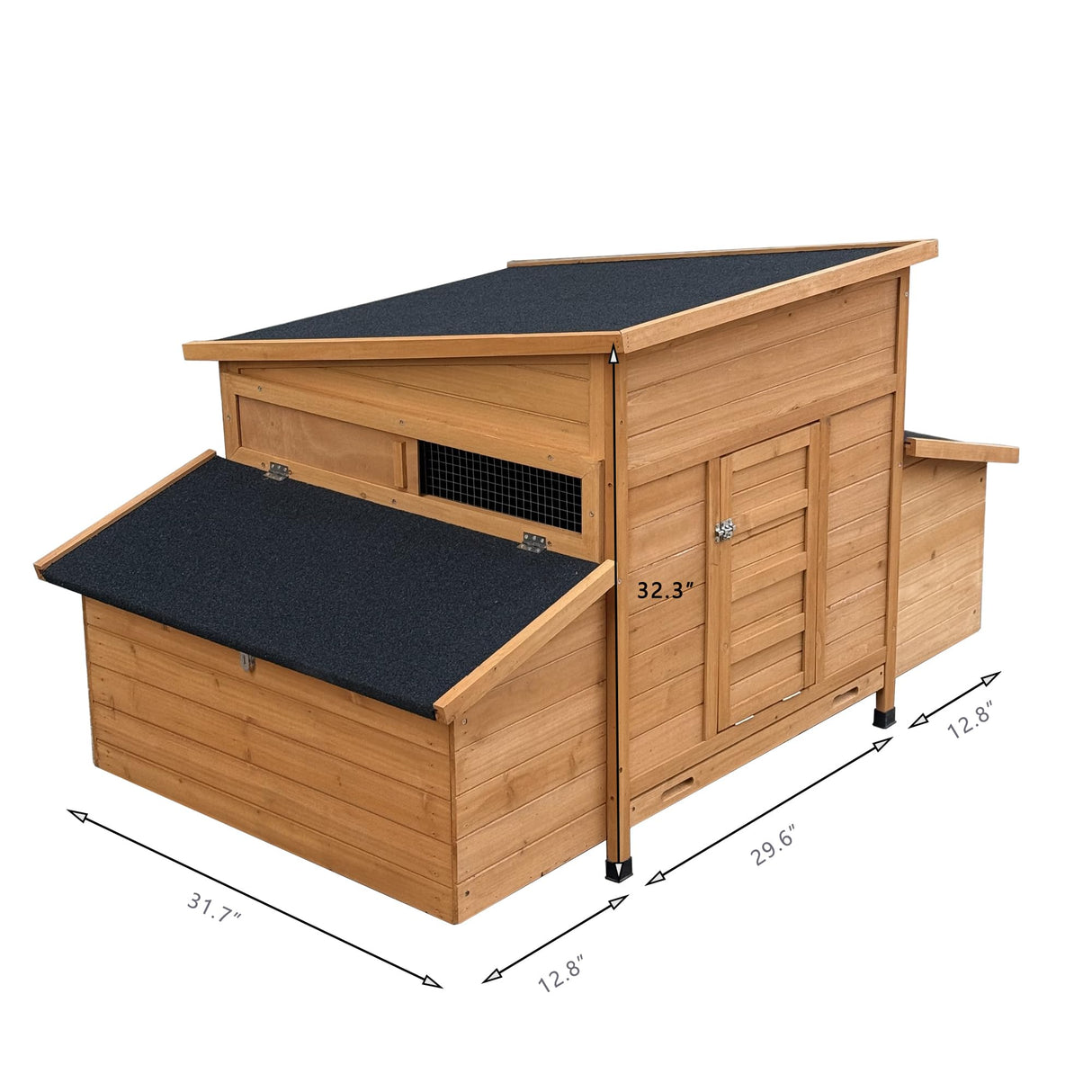 RUNVA Chicken Coop, Large Wooden Chicken Hutch with 6 Nesting Boxes, Outdoor Hen House,Small Animal Cages, Duck Houses RUNVA