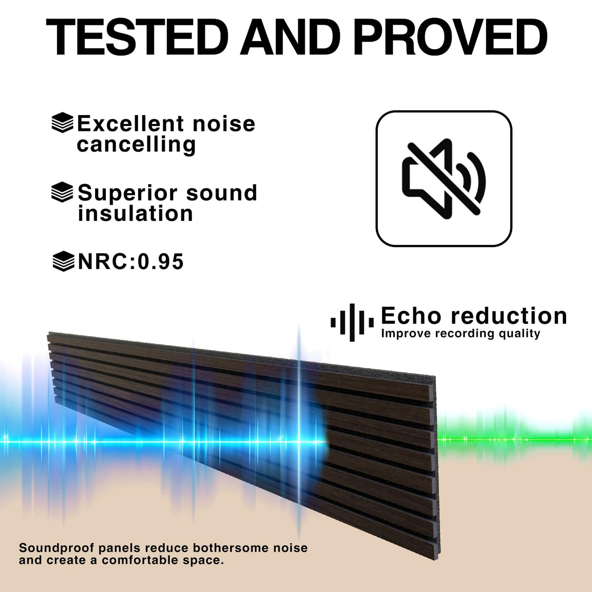 Wood Wall Panels, 2-Pack 94.5" x12.6" Soundproof Wall Panels, Wood Slat Wall Panels for Wall Decor, Smoke Oak AEVDOY