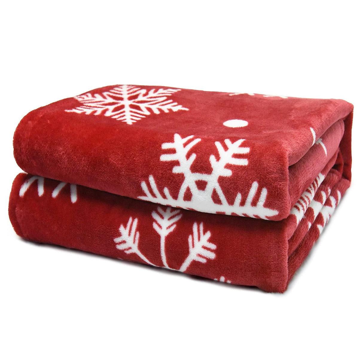Christmas Throw Blanket Soft Fleece Red Snowflake Blanket Home Décor Plush Christmas Throw Bed Blanket Throws for Winter Bedding Couch, 50x60 Inches SACIOVEE