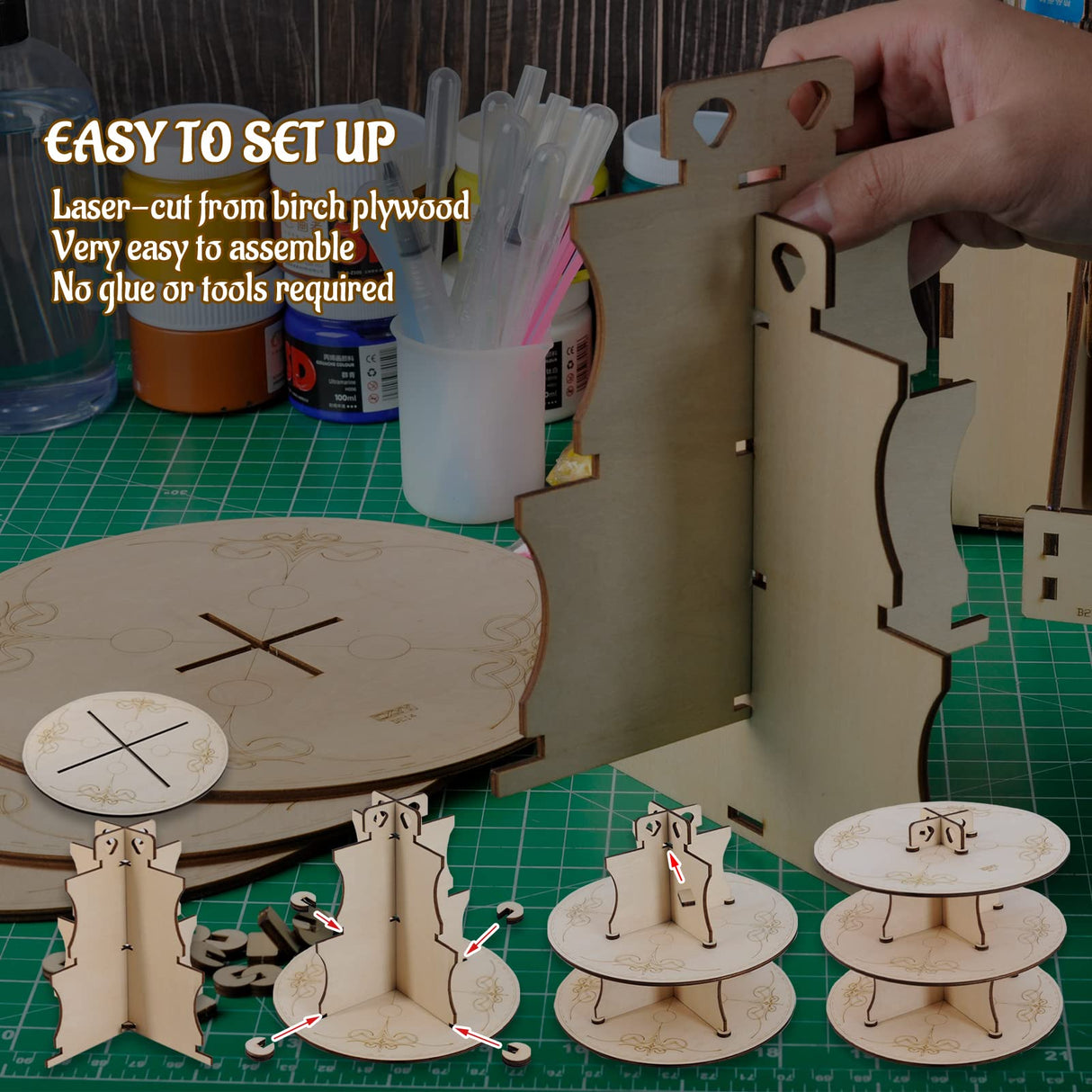 CZYY Pressure Pot Dice Rack Wooden Easy-Assemble Shelves, Pressure Pot Stand Perfect for Dice Making CZYY