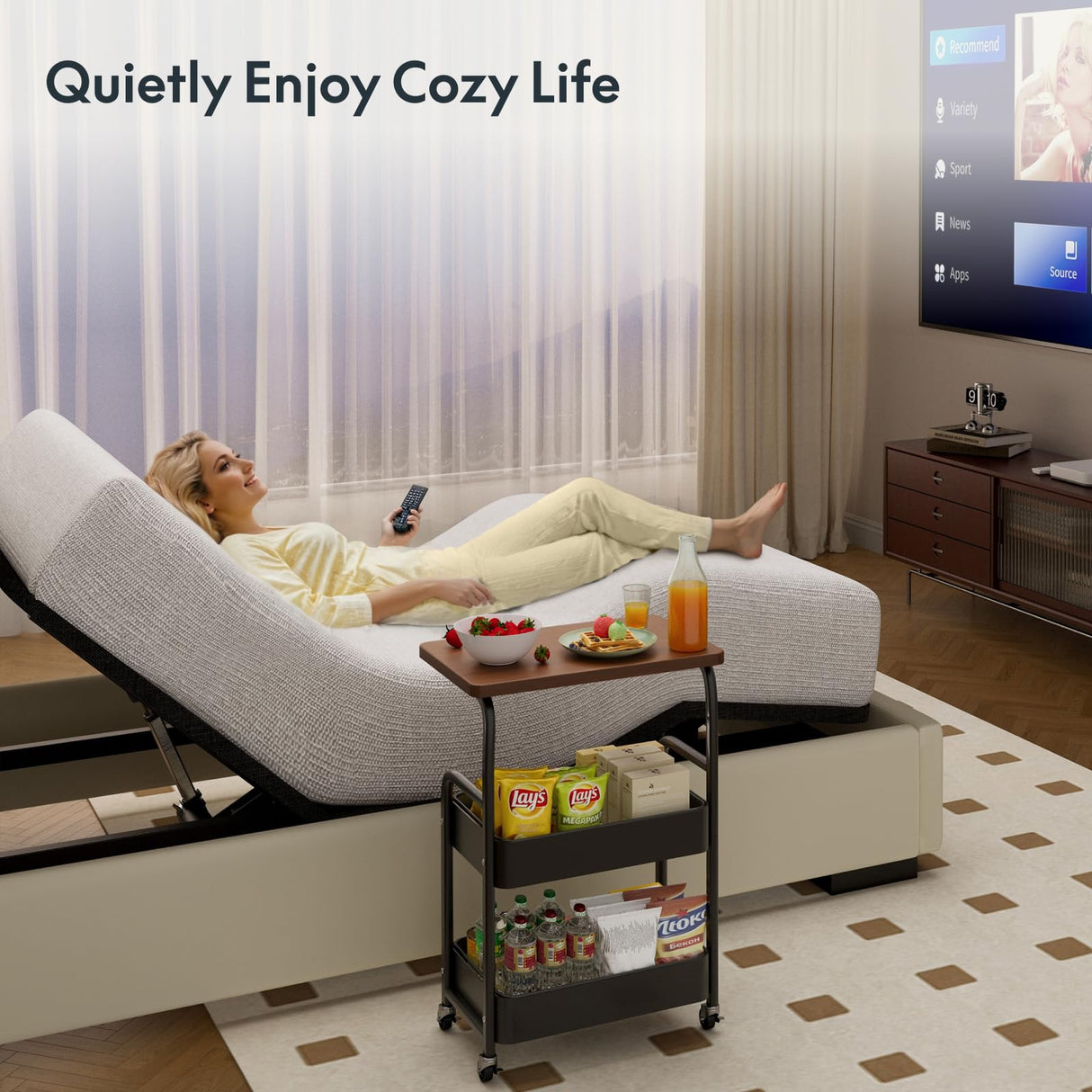 FLEXISPOT Split King Adjustable Bed Frame Base–Zero Gravity & Soothing Massage,Memory Positions,Whisper-Quiet Motor,Quick Assembly,Adjustable Legs,Under-Bed Light & Wireless Remote,750 lbs FLEXISPOT