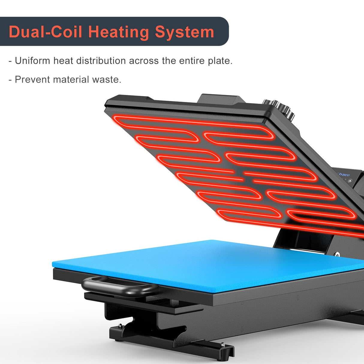 Delclynee Auto 15"x15" Heat Press Machine with Automatic Press and Release, Slide Out Lower Platen, Adjustable Pressure with Pressure Readout, Digital Industrial Clamshell Sublimation Printer (Black) Delclynee