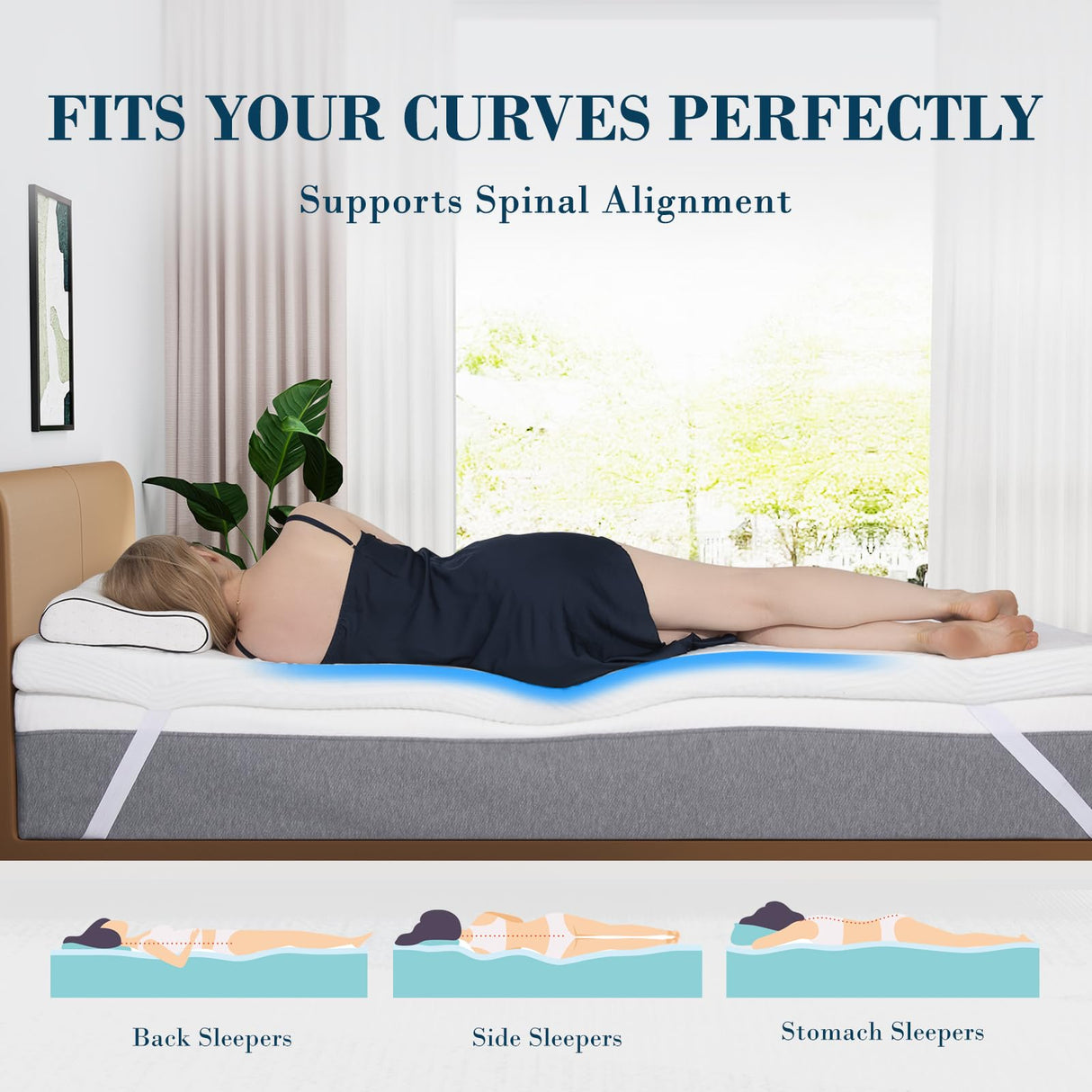 3 Inch King Size Memory Foam Mattress Topper, Cooling Gel Bed Topper with Removable Cover, Soft & Pain Relief & Breathable, CertiPUR-US & Oeko-Tex Certified JOYRIDE SLEEP