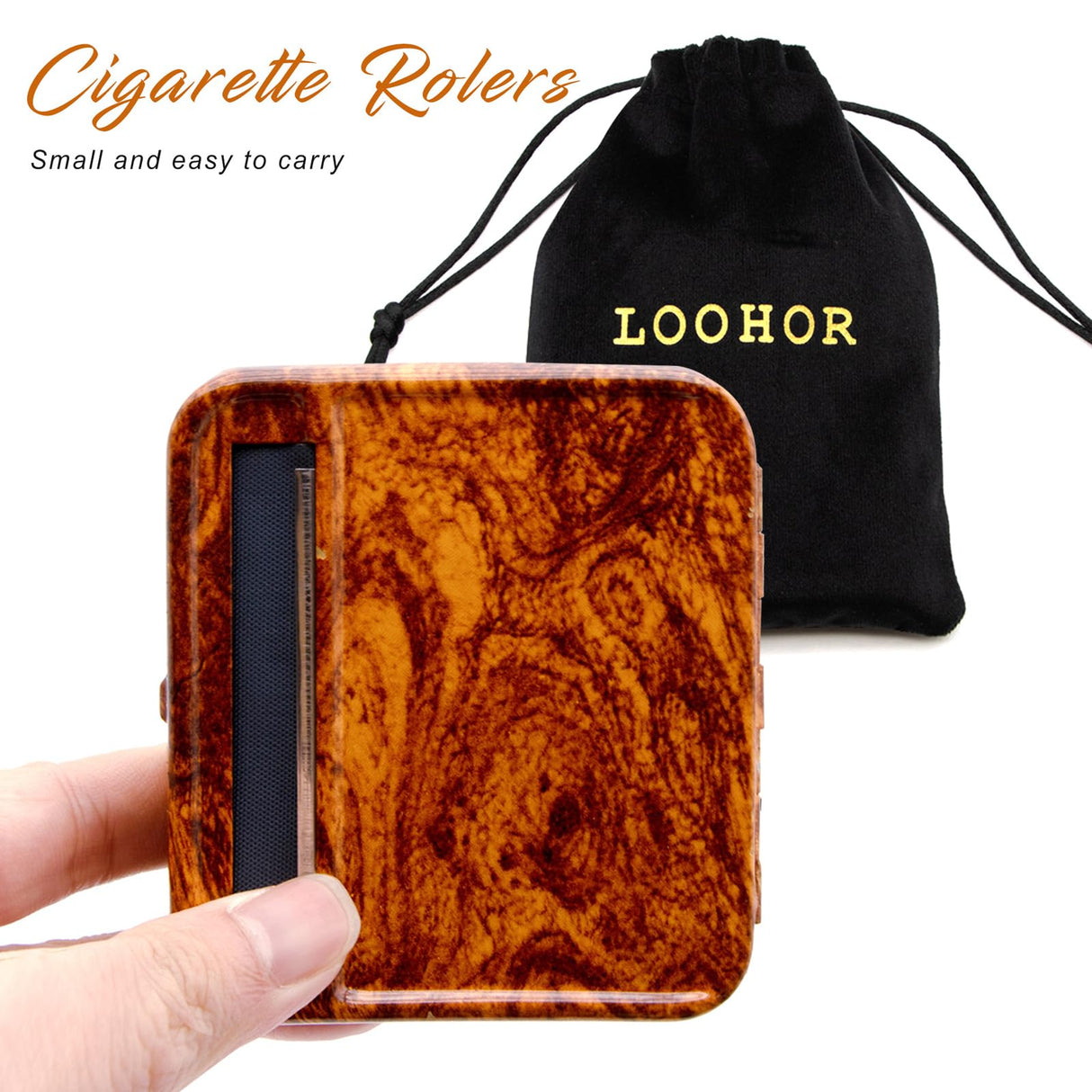 Metal Cigarette Roller Cigarette Rolling Box Smoke Roller Automatic Cigarette Rolling Machine for Cigar 70mm Cigarette Rolling Case LOOHOR