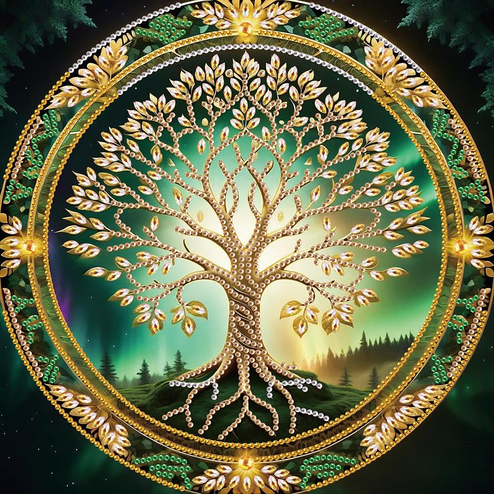 Stalente Diamond Painting Kits for Adults Tree of Life, 5D Special Shape Diamond Art Kits for Beginners, Crystal Rhinestones Diamond Painting for Home Wall Decoration Gift 12×12inch Stalente