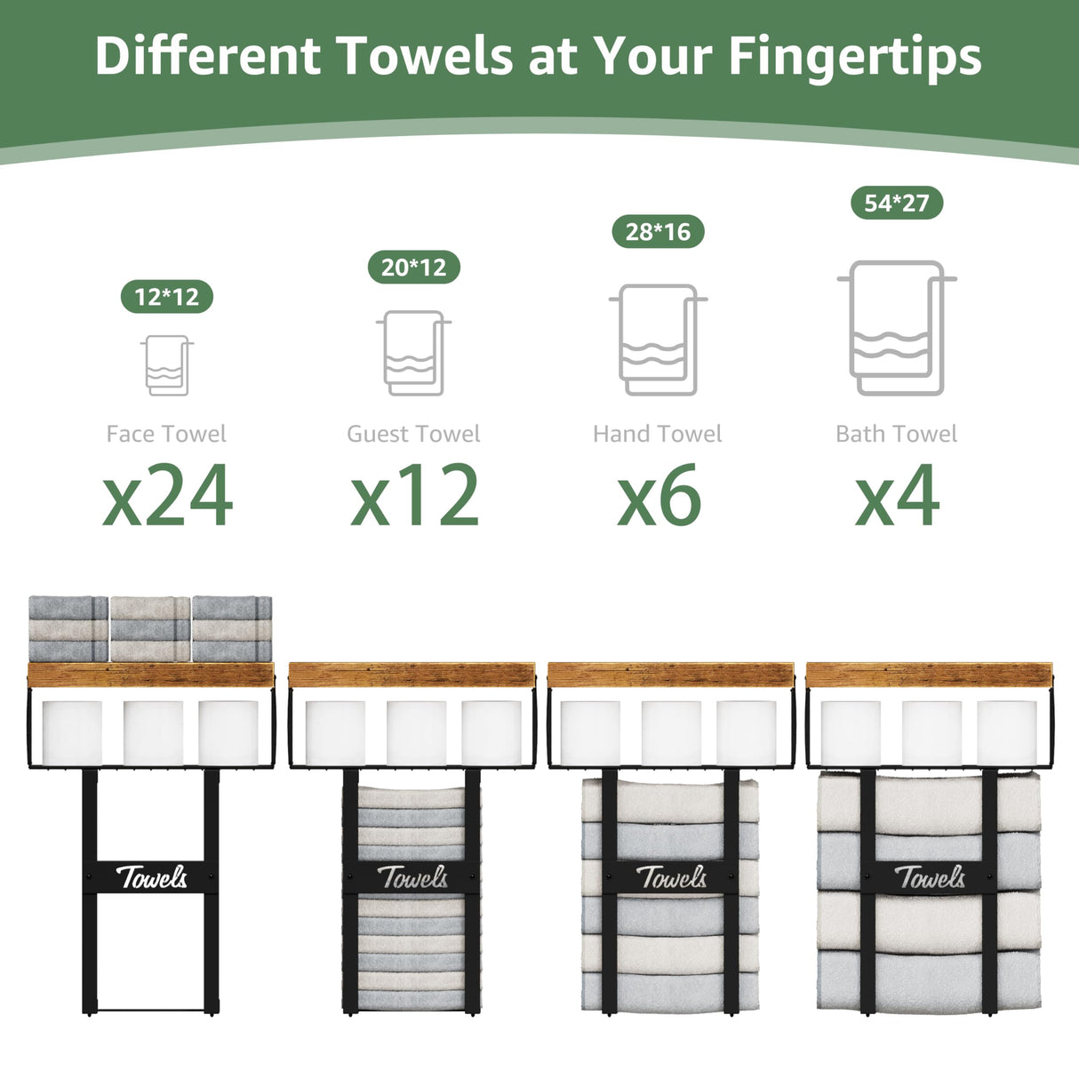 KLUVIS Bathroom Shelves Over Toilet - Floating Shelf for Wall Above Toilet Towels Holder Small Farmhouse Decor Shelves (15.7 inch, Set of 3, Rustic Brown) KLUVIS