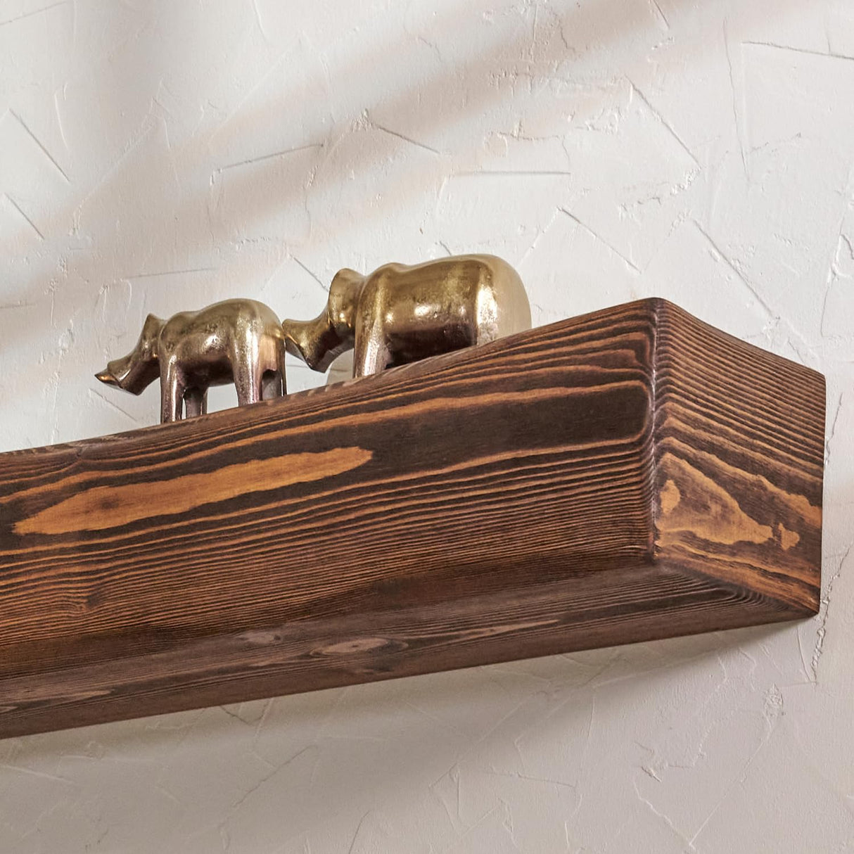 Adorwood Handmade Fireplace Mantel Shelf 72", Rustic Wood Mantles for Over Fireplace, Wall Mounted Floating Mantel Shelves for Living Room Decor (Light Walnut, 72Lx6Hx8D) Adorwood