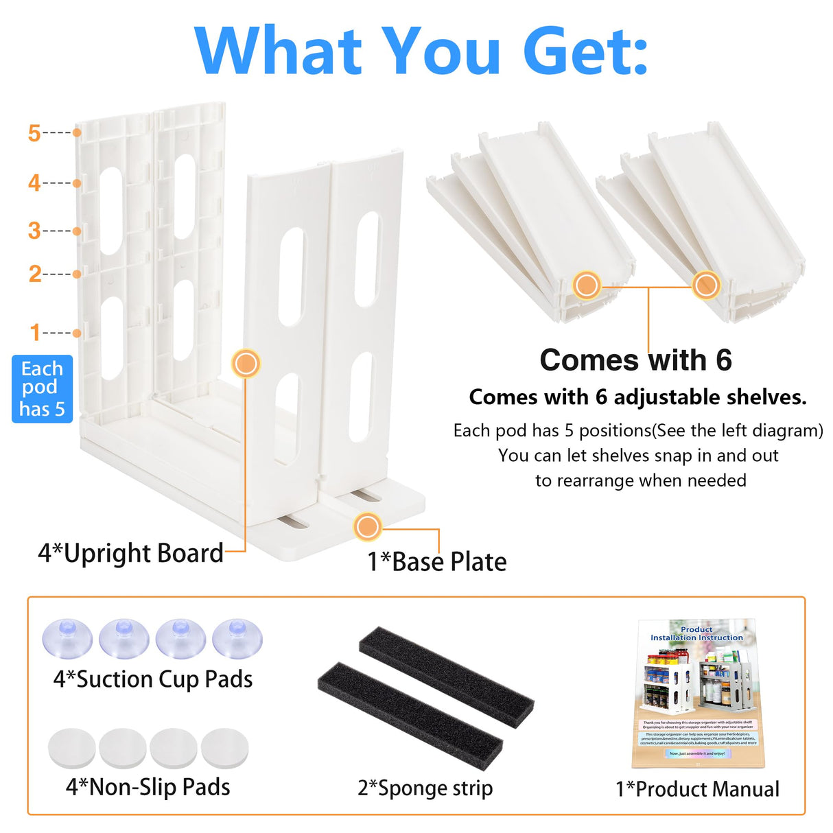 Dutiplus Medicine Organizer 2 Three-Decker Shelves Cabinet Storage Rack Organizer for Holding Vitamins, Supplements Cosmetics 10.82”H x 5.82”W x 10.43”D (Creamy White) WoodArtSupply