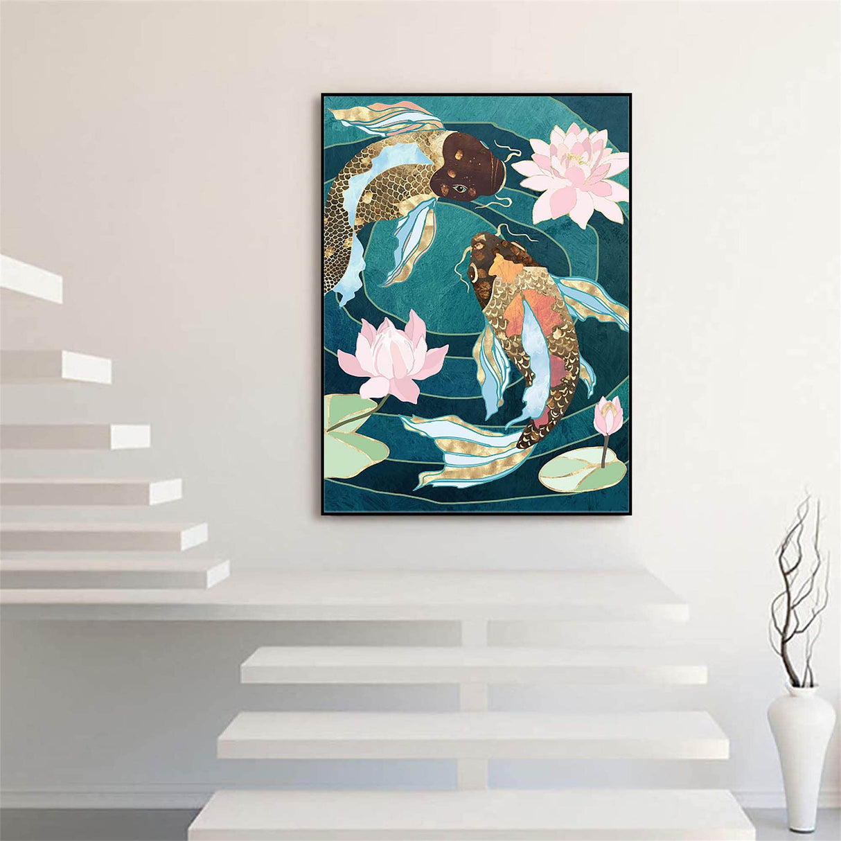 Hestarcul 5D Diamond Painting Kit,Abstract Koi Diamond Art Kits for Adults Round Full Drill,Paint with Diamonds for Gift,Wall Décor Hestarcul