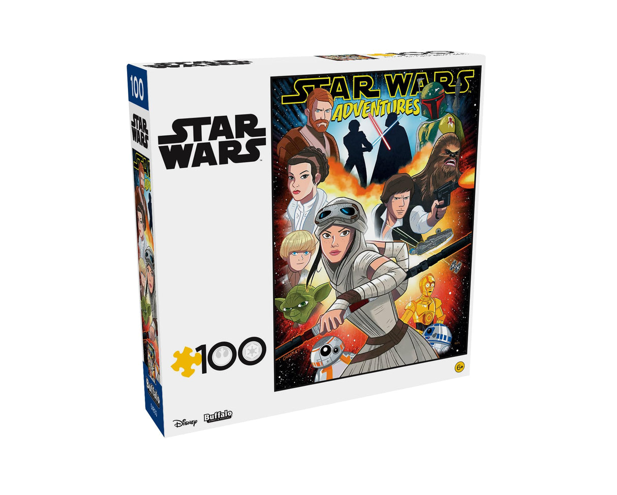 Buffalo Games - Star Wars - Adventures - 100 Piece Jigsaw Puzzle for Families -Challenging Puzzle Perfect for Game Nights - Finished Size is 15.00 x 11.00 Buffalo Games