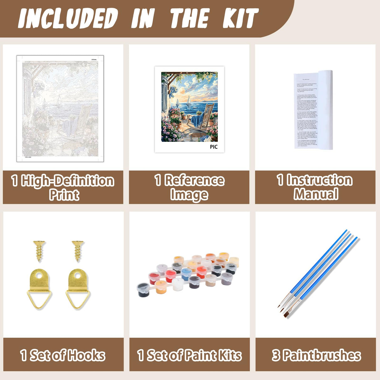 XTCIXAL Landscape Paint by Numbers Kit for Adults, Beach Paint by Number for Adults, Beginners Acrylic Canvas Painting Kits for Home Wall Decor 16x20 Inch XTCIXAL