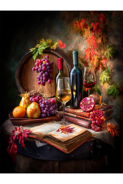 5D Wine Diamond Painting Kit for Adults, Beginners DIY Red Wine Diamond Art Kits Full Round Drill Diamonds Dots Gem Art Home Wall Decor 8x12 INCH