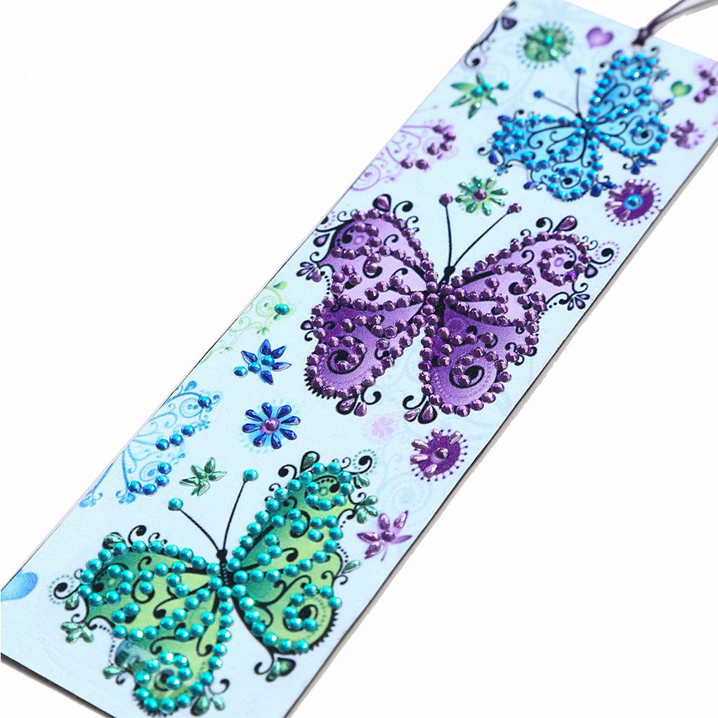Bskifnn 2Pack Diamond and Painting Bookmarks DIY Bookmarks with Tassel Great Gifts for Christmas, Thanksgiving, New Year, Birthday Bskifnn