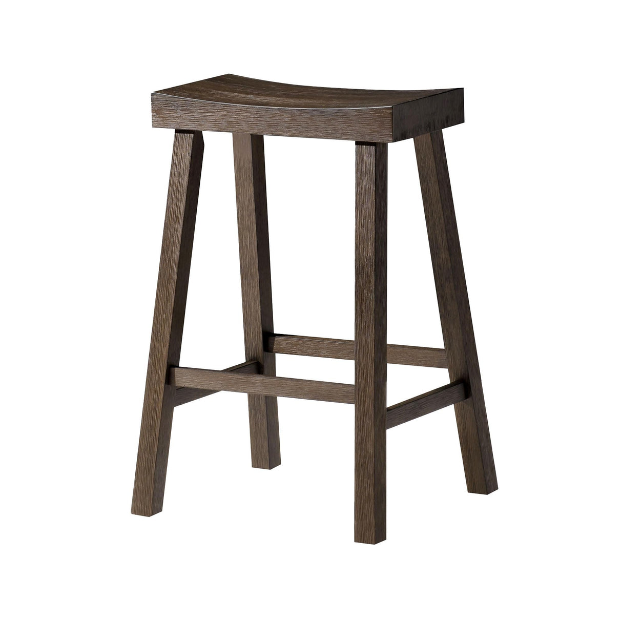 Maven Lane Vincent Counter Stool – 26 Inches – Rectangular Stool with Footrest – Brown Solid Wood – Space-Saving Design for Kitchen Counters & Islands Maven Lane