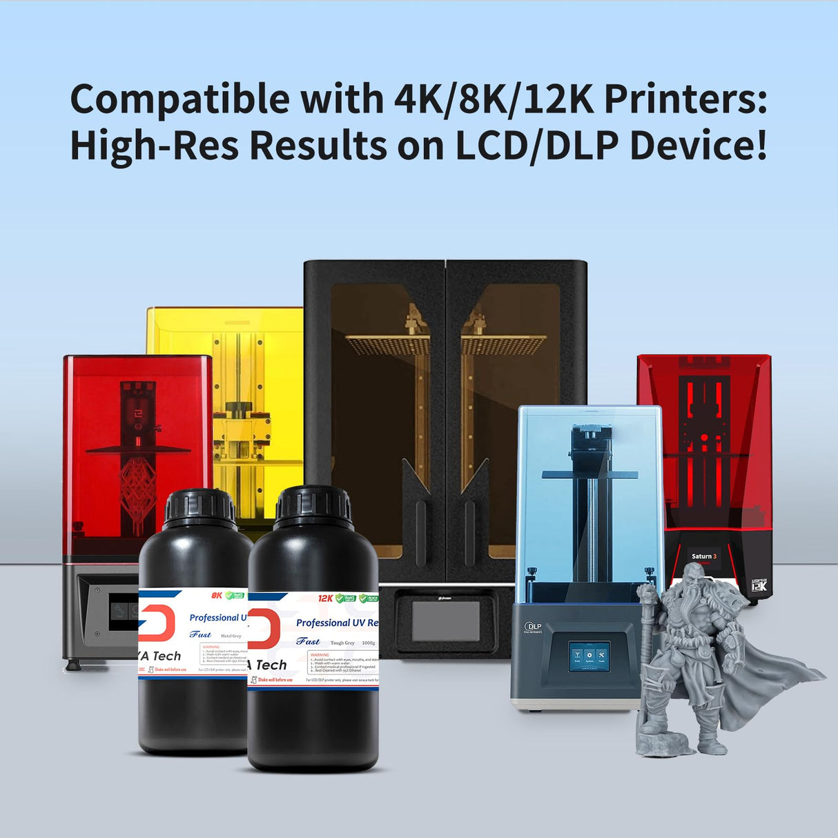 Siraya Tech Fast ABS-Like 3D Printer Resin, Tough Grey, Enhanced Durability for 3D Printing, High Impact Resistance, Smooth Finish, Ideal for 4K/8K/12K LCD DLP SLA 3D Printer - 1kg Siraya Tech