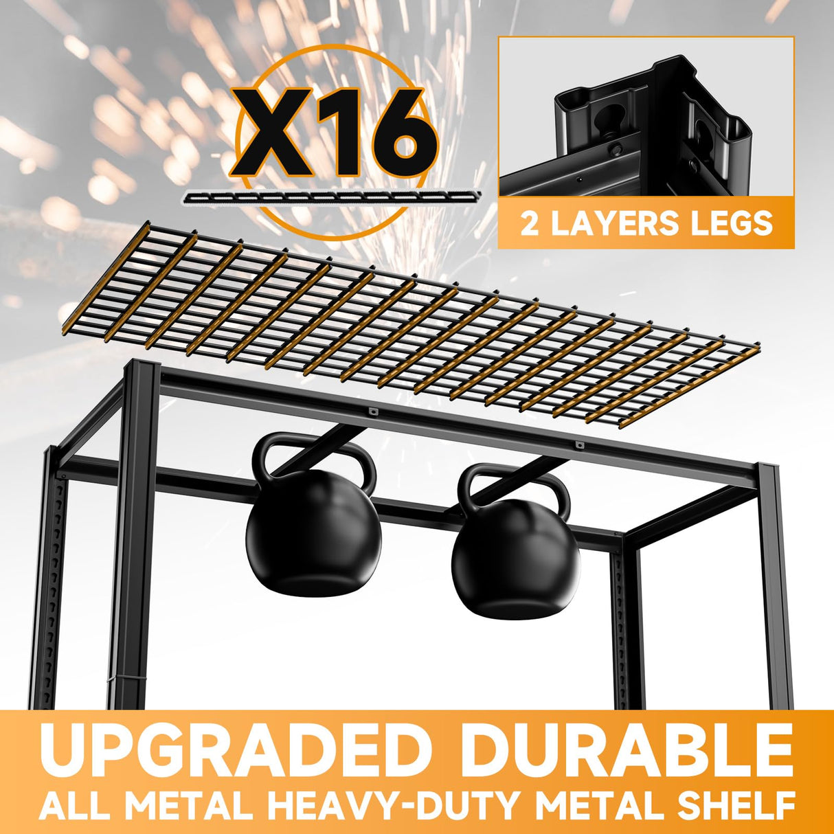 cynnda 5-Tier 60”W x 24”D x 72”H Garage Shelving 5-Tier Storage Shelves 3000LBS Heavy Duty Metal Shelf Adjustable Rack Units Suitable for Garage Basement Kitchen Warehouse Utility Shelves (Black) cynnda