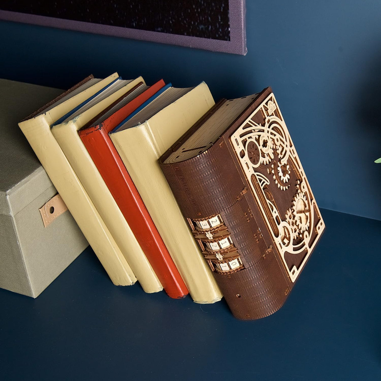 UGEARS Book of Secrets Puzzle Box - 3D Wooden Puzzles for Adults, Fun Wood Steampunk Combination-Lock - DIY Building Mechanical Model Kit for Fathers Day and Hobby Enthusiasts - 263 Pcs UGEARS