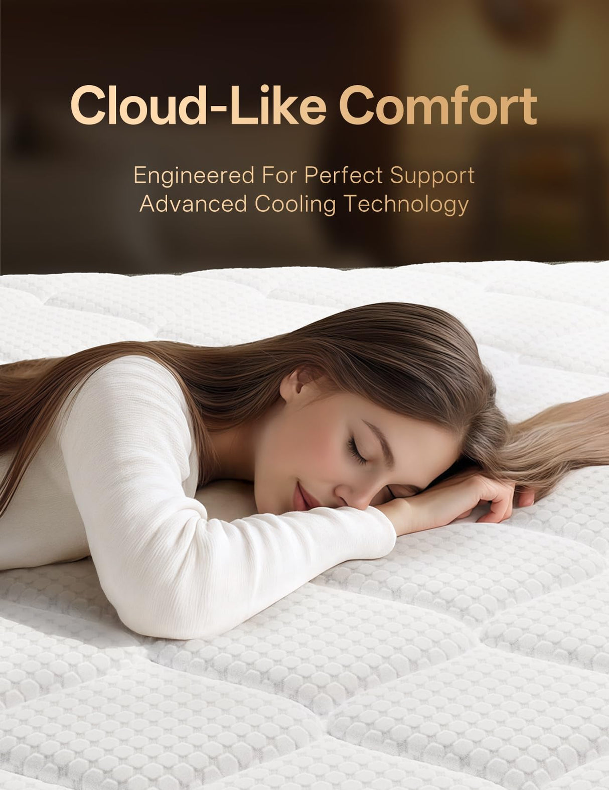 Full Mattress, 10in Memory Foam Hybrid Mattress, Medium Firm and Individually Pocket Springs - Pressure Relief, CertiPUR-US Certified, Motion Isolation-Extra Edge Support. (White, Full, 10, Inches) Om Vasudhare