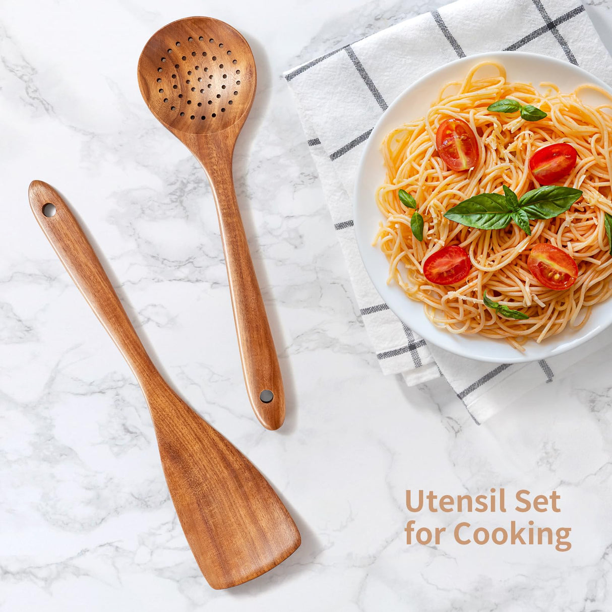 Wooden Spoons for Cooking,Teak Wood Kitchen Utensils Set – 3 Pcs Wooden Cooking Utensils for Nonstick Pans & Cookware – Sturdy, Lightweight & Heat Resistant Airesly