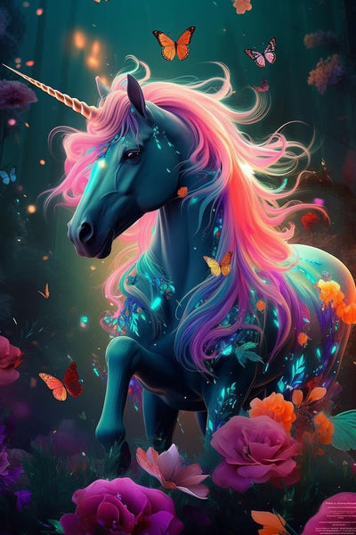 GeRRiT DIY Unicorn Diamonds Painting - Animal Diamond Art Kit - Colorful Full Round Drill Gem Art Kits - for Wall Decor Room Decor Gift 12 * 14 inch