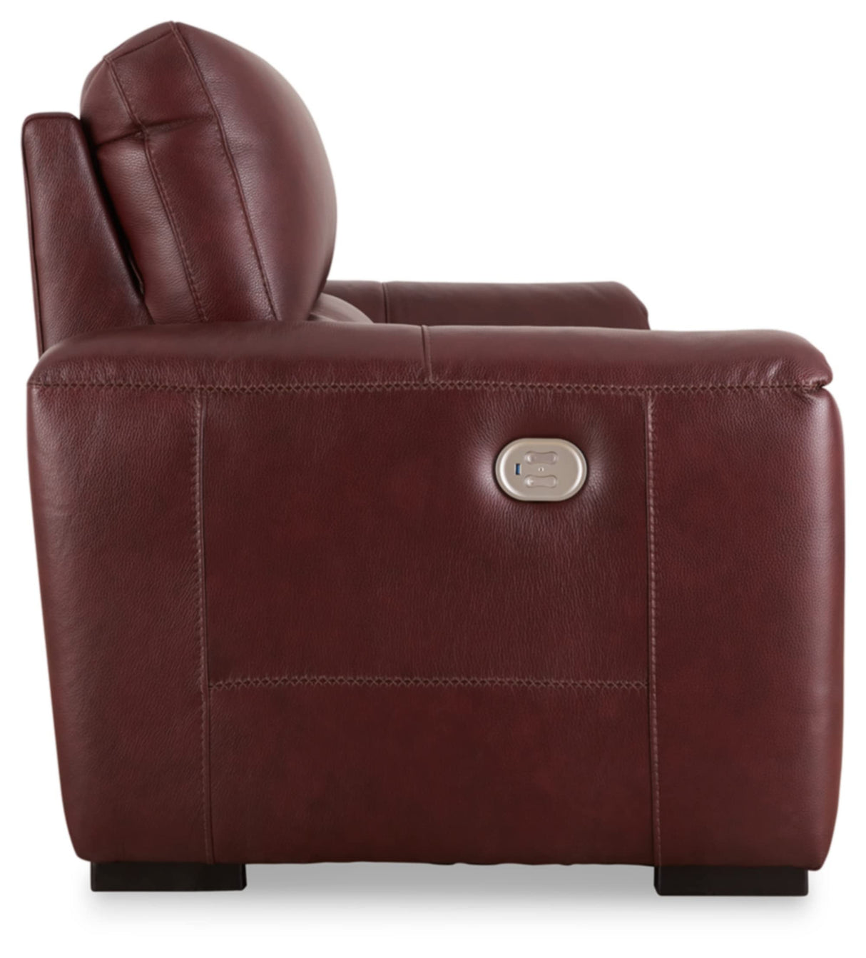 Signature Design by Ashley Alessandro Contemporary Leather Power Reclining Sofa with Adjustable Headrest, Red Signature Design by Ashley